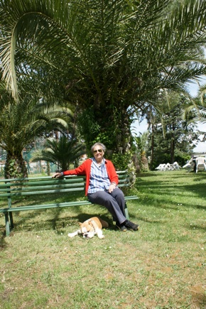 Claudia Marchetti and Goldie the Bulldog